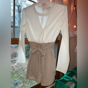 women's playsuit one piece with paper bag shorts